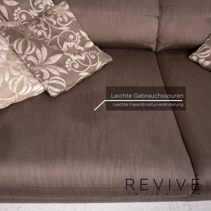 Willi Schillig Black Label Goya Fabric Sofa Brown Three Seater Couch #14636