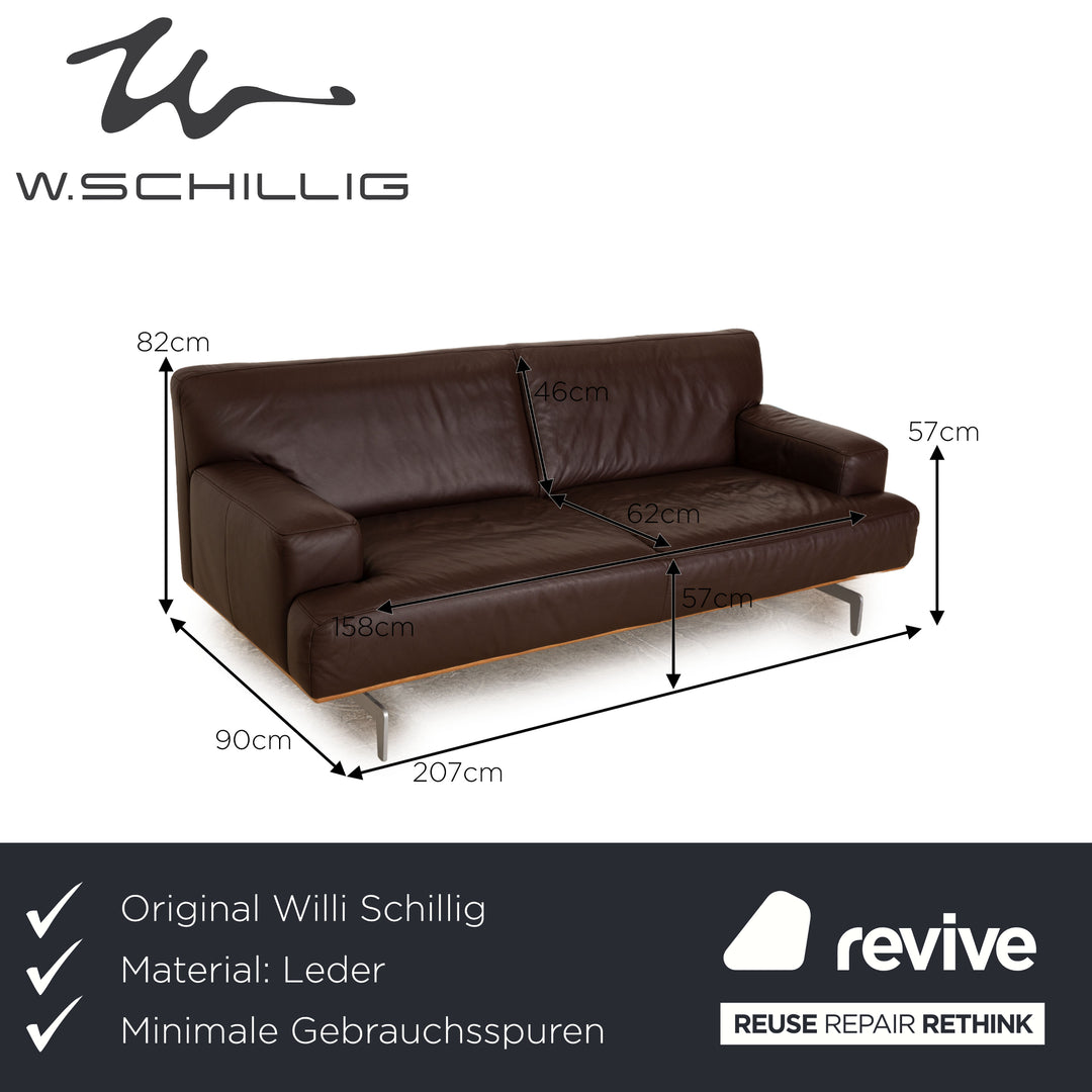 Willi Schillig Black Label Toscaa Leather Three Seater Brown