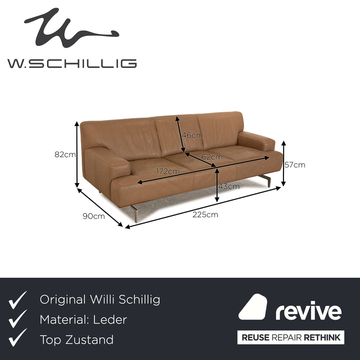 Willi Schillig Black Label Toscaa Leder Dreisitzer Braun Sofa Couch