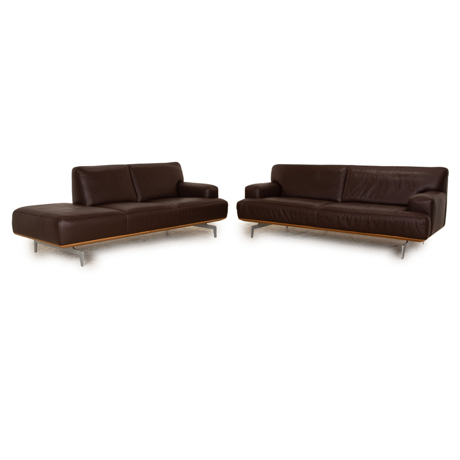 Willi Schillig Black Label Toscaa Leather Sofa Set Two Seater Brown