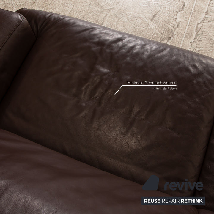 Willi Schillig Black Label Toscaa Leather Sofa Set Two Seater Brown