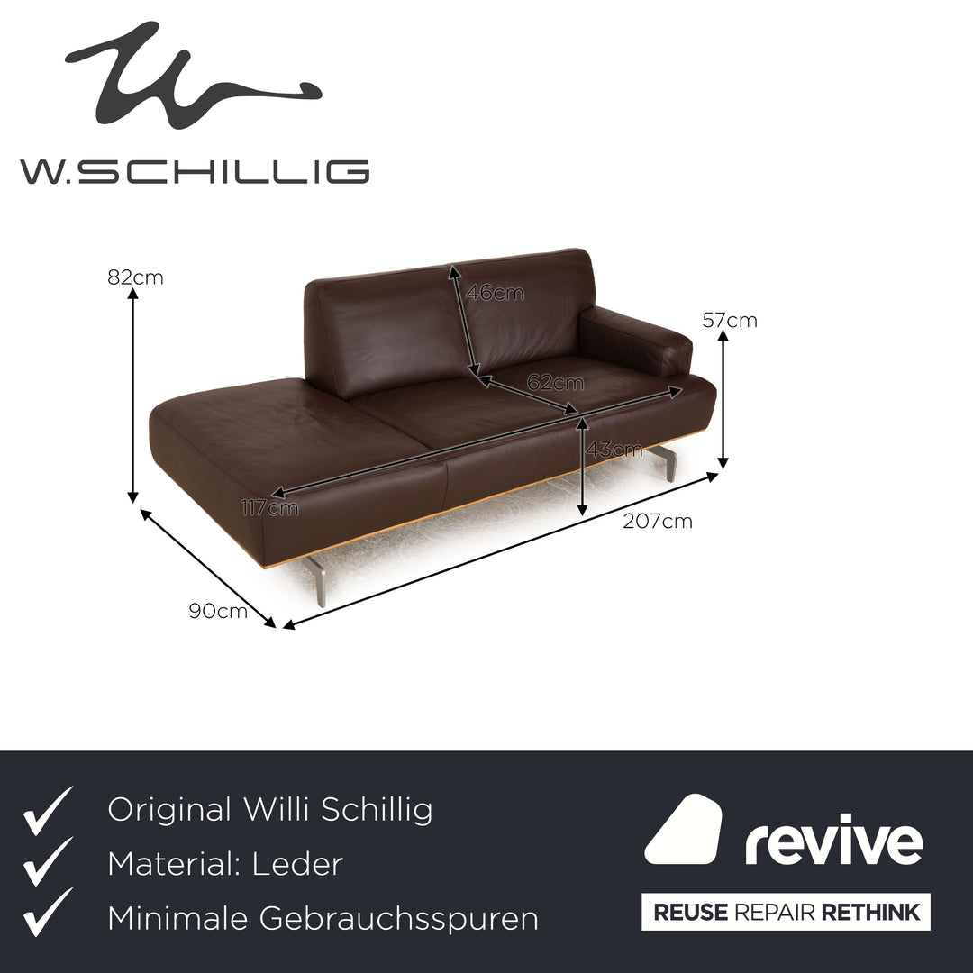 Willi Schillig Black Label Toscaa Leather Two-Seater Brown
