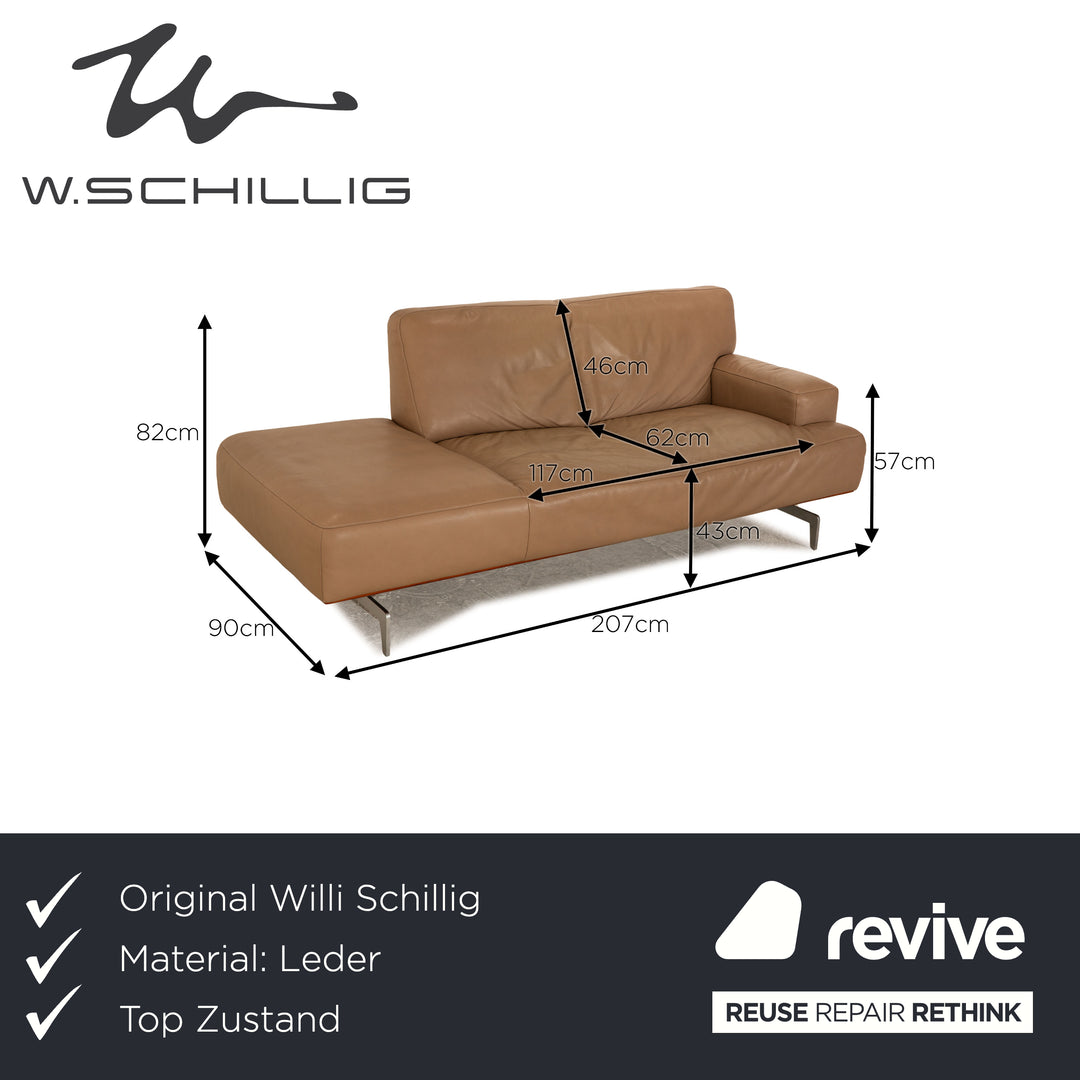 Willi Schillig Black Label Toscaa Leather Two Seater Brown Sofa Couch