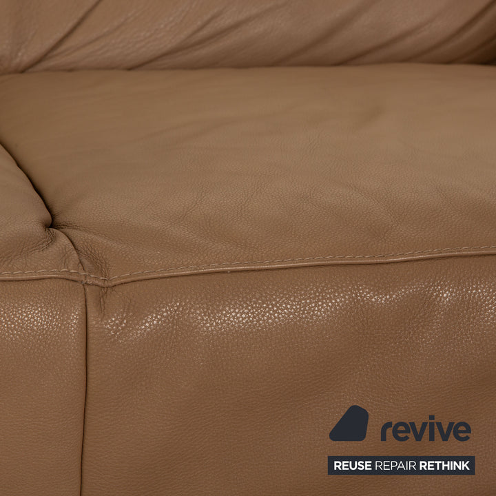 Willi Schillig Black Label Toscaa Leather Two Seater Brown Sofa Couch