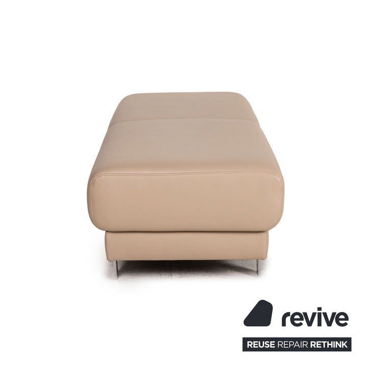 Willi Schillig Brand Face Leder Sofa Garnitur Beige 1xEcksofa 1xHocker Couch