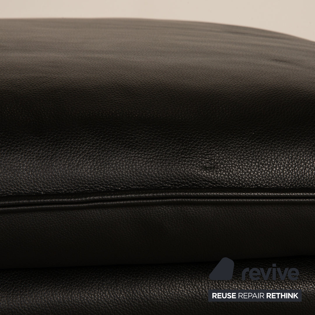 Willi Schillig Broadway Leder Sofa Garnitur Schwarz Dreisitzer Couch