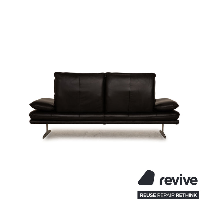 Willi Schillig Broadway Leder Sofa Garnitur Schwarz Dreisitzer Couch