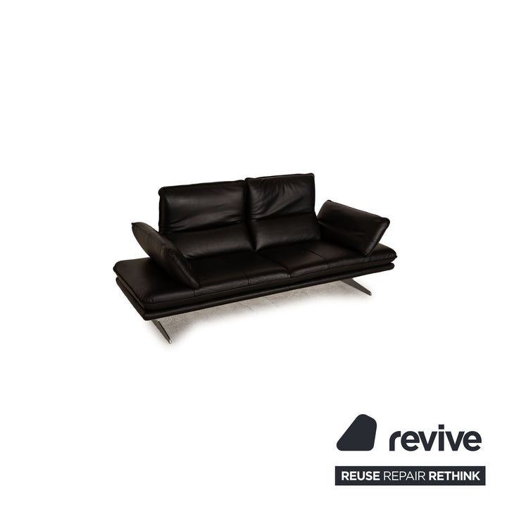 Willi Schillig Broadway Leder Sofa Garnitur Schwarz Dreisitzer Couch