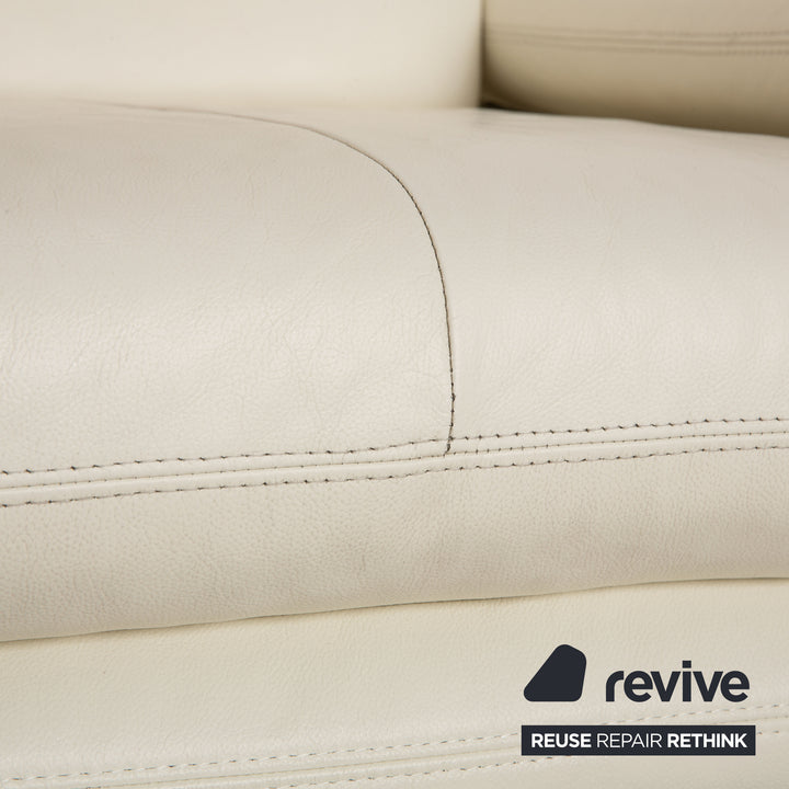 Willi Schillig Brooklyn leather sofa set cream 2x two-seater function