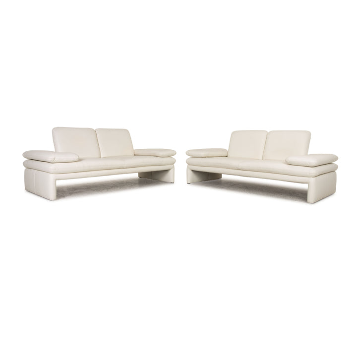 Willi Schillig Brooklyn leather sofa set cream 2x two-seater function