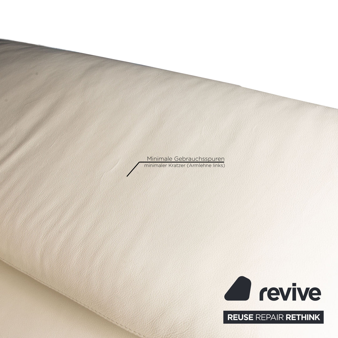 Willi Schillig Brooklyn leather sofa set cream 2x two-seater function