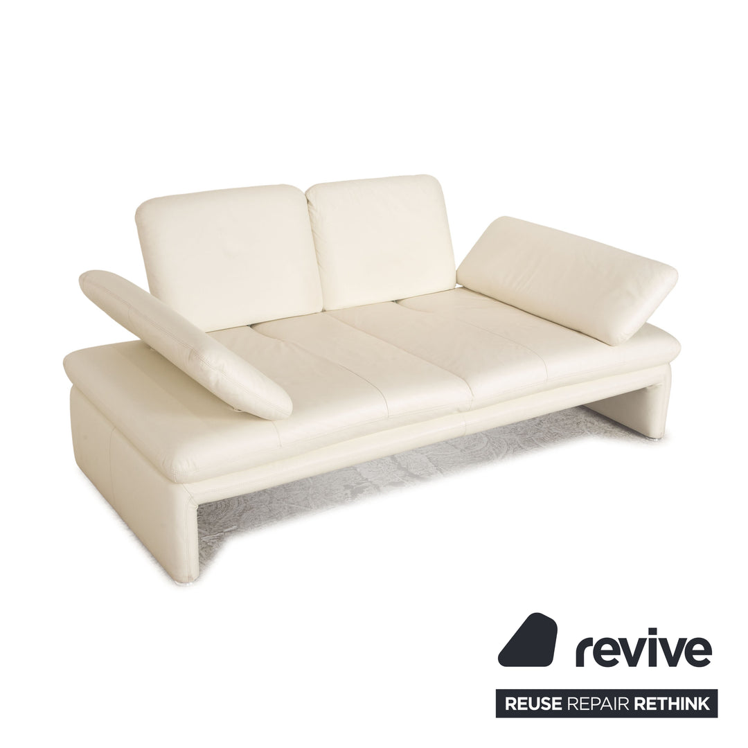 Willi Schillig Brooklyn leather sofa set cream 2x two-seater function