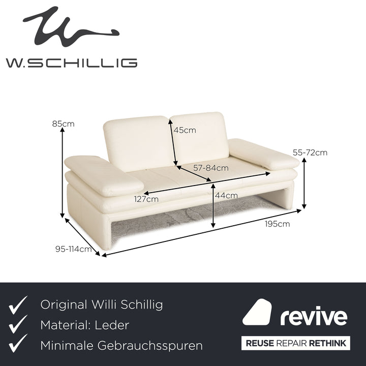 Willi Schillig Brooklyn Leder Zweisitzer Creme Sofa Couch Funktion