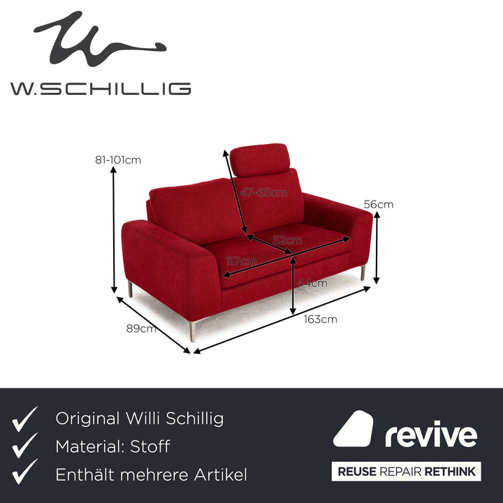 Willi Schillig Cocoon Stoff Sofa Garnitur Rot Dreisitzer Zweisitzer Couch