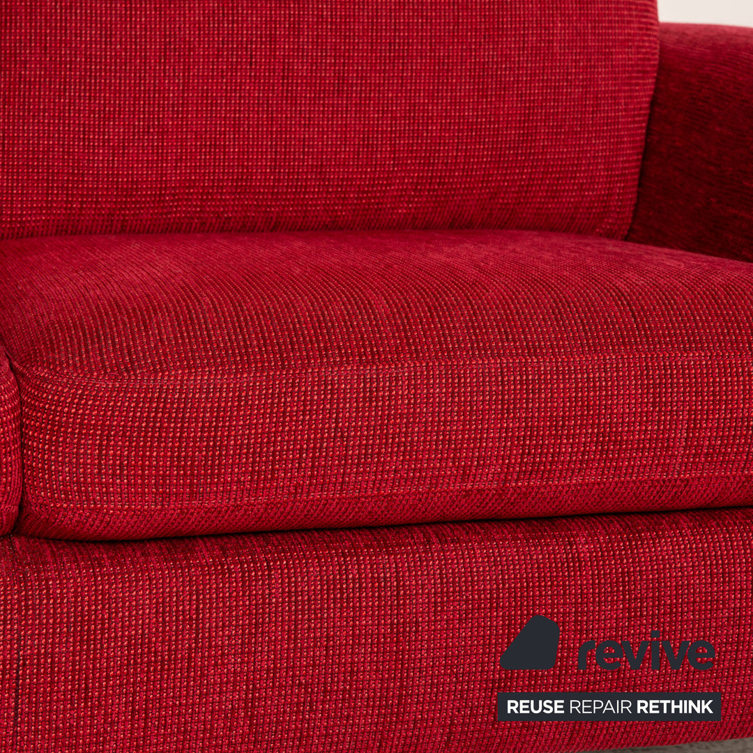 Willi Schillig Cocoon Stoff Sofa Rot Zweisitzer Couch