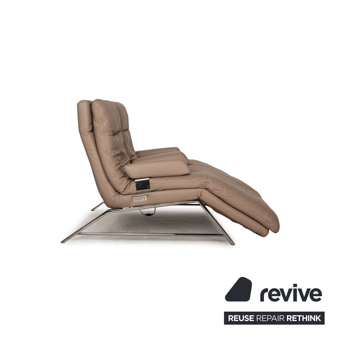 Willi Schillig Daily Dreams gray leather lounger double lounger function relax function