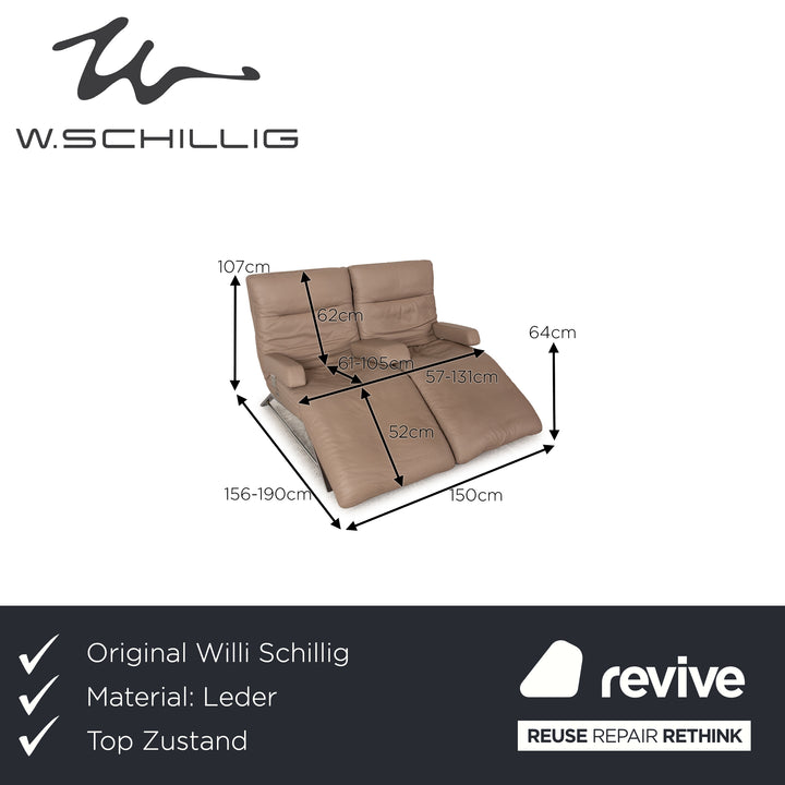 Willi Schillig Daily Dreams gray leather lounger double lounger function relax function