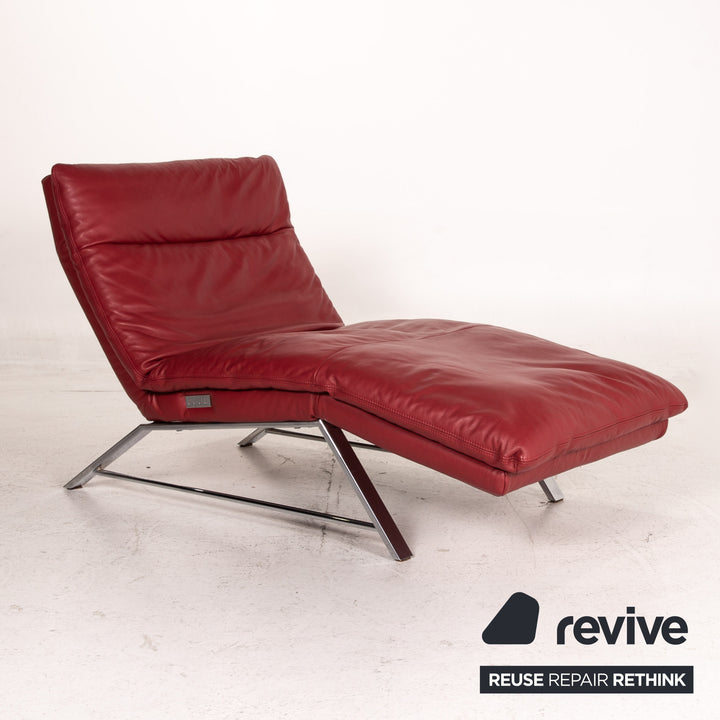 Willi Schillig Daily Dreams Leather Lounger Electric Function Red Lounger Relaxation Function #14063