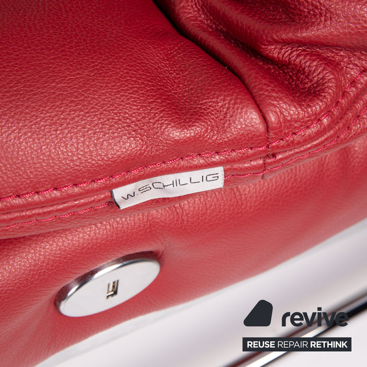 Willi Schillig Daily Dreams Leather Lounger Electric Function Red Lounger Relaxation Function #14063