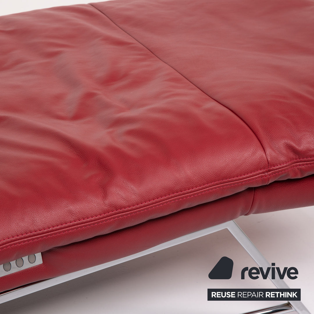 Willi Schillig Daily Dreams Leather Lounger Electric Function Red Lounger Relaxation Function #14063