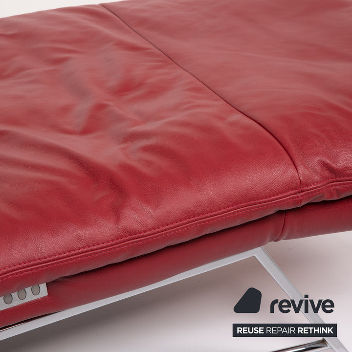 Willi Schillig Daily Dreams Leather Lounger Electric Function Red Lounger Relaxation Function #14063