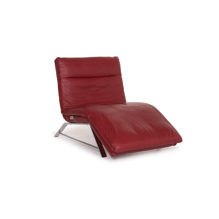 Willi Schillig Daily Dreams Leather Lounger Electric Function Red Lounger Relaxation Function #14063