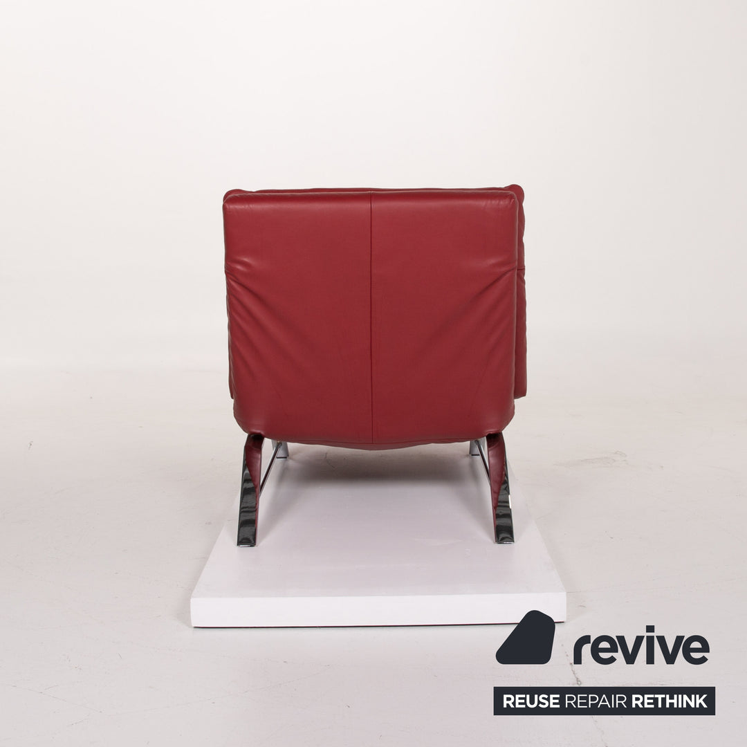 Willi Schillig Daily Dreams Leather Lounger Electric Function Red Lounger Relaxation Function #14063