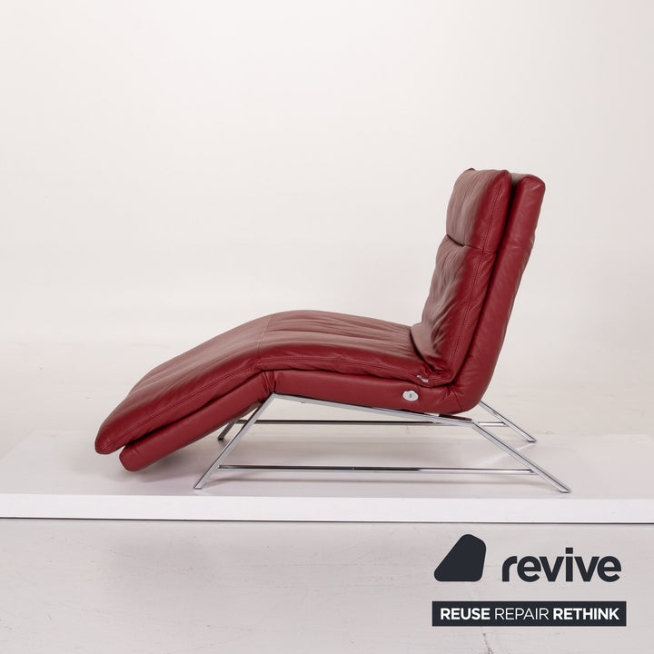Willi Schillig Daily Dreams Leather Lounger Electric Function Red Lounger Relaxation Function #14063