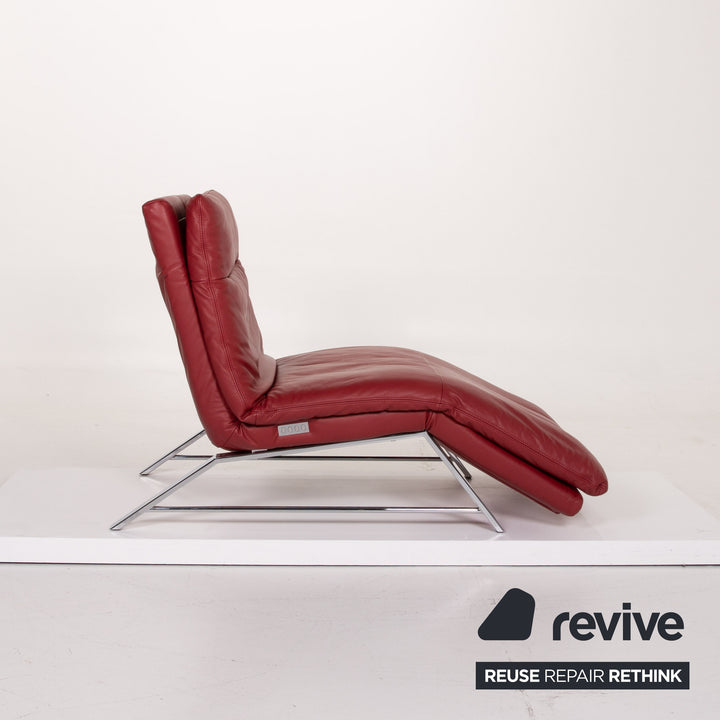 Willi Schillig Daily Dreams Leather Lounger Electric Function Red Lounger Relaxation Function #14063