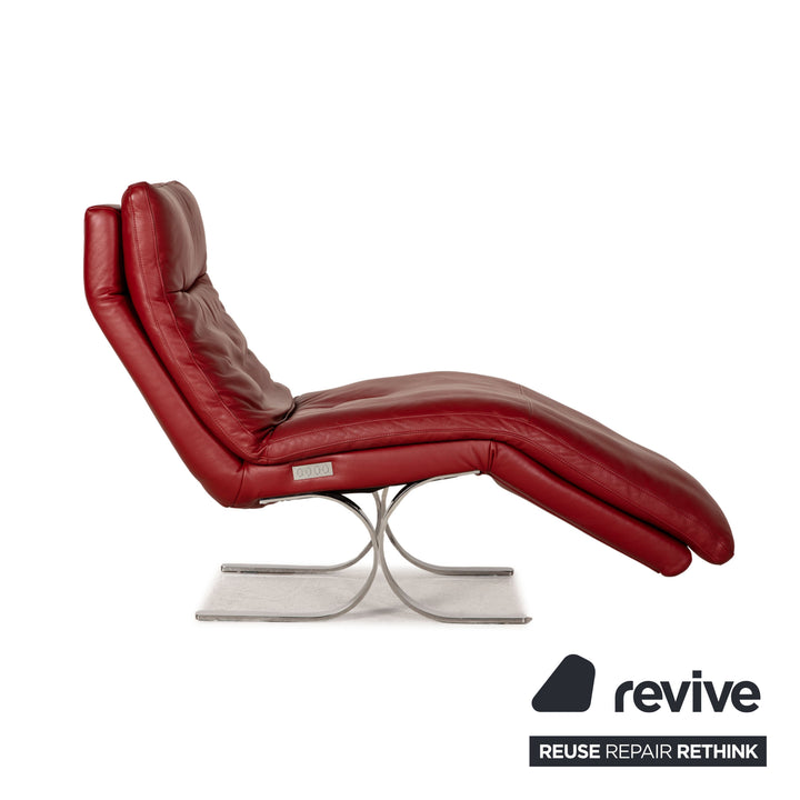 Willi Schillig Daily Dreams Leather Lounger Red Function relaxation function