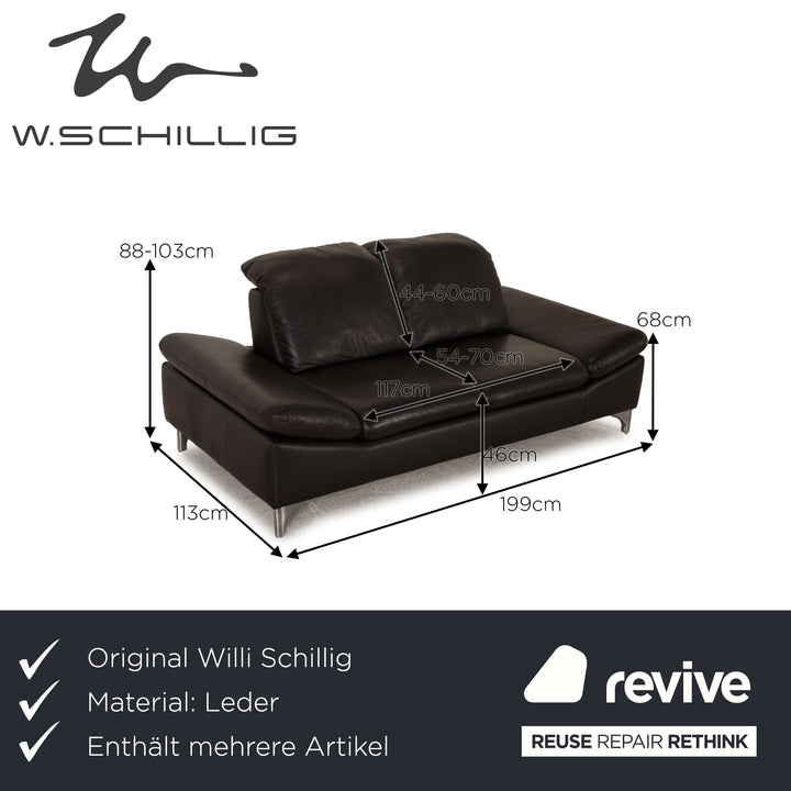 Willi Schillig Enjoy Leder Sofa Garnitur Dunkelbraun Zweisitzer Sofa Couch Funktion