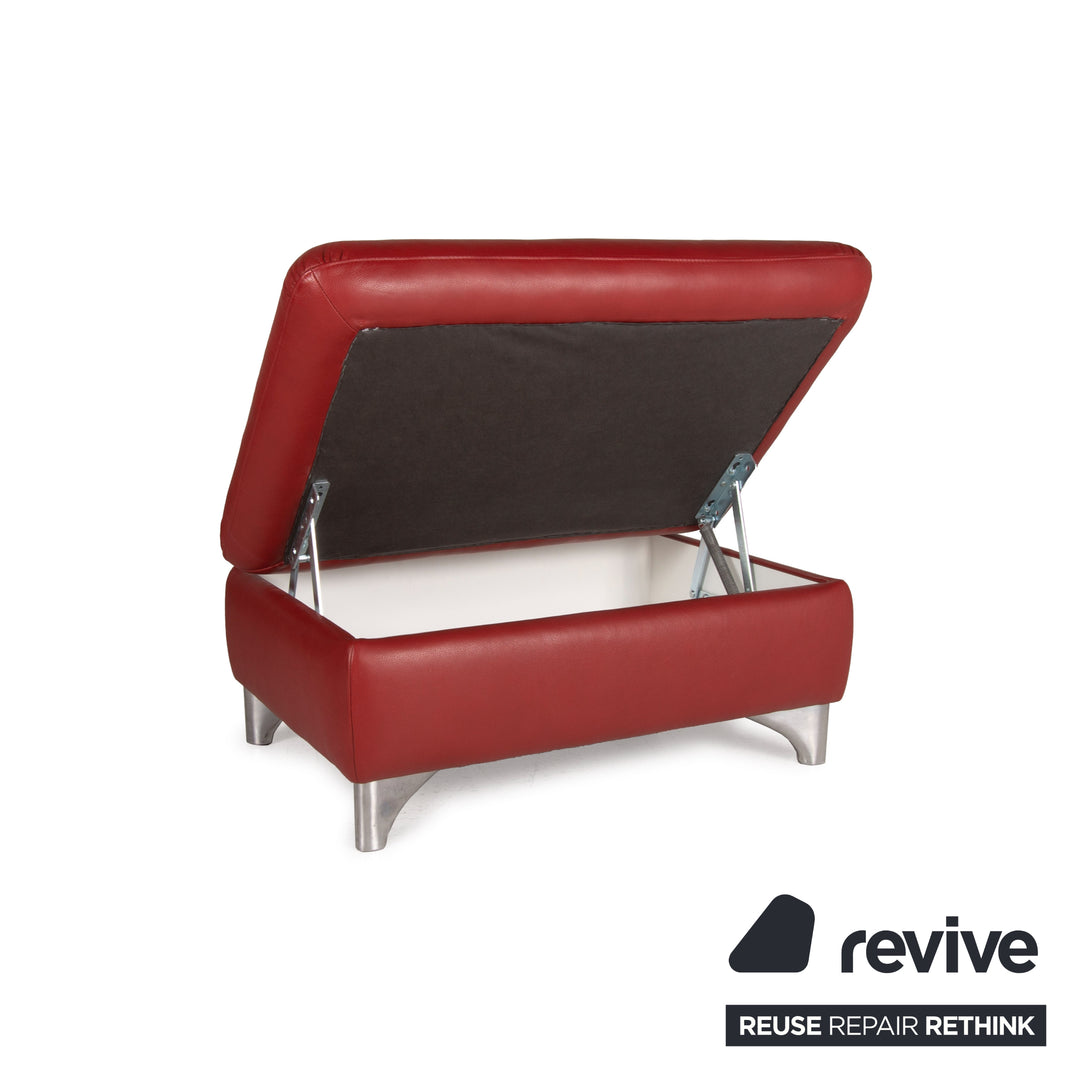 Willi Schillig Enjoy leather sofa set red corner sofa stool function