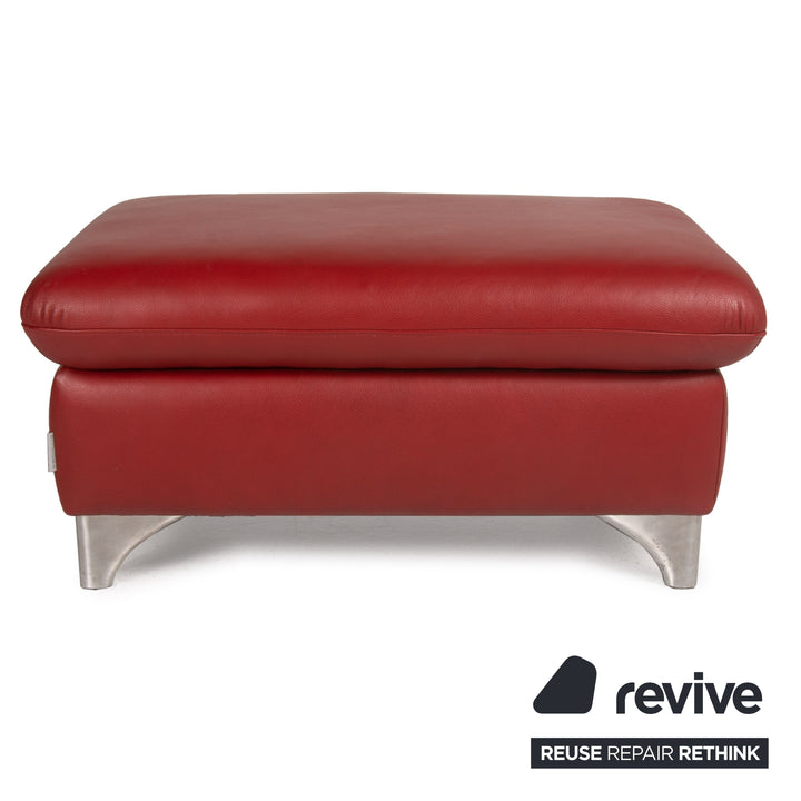 Willi Schillig Enjoy leather sofa set red corner sofa stool function
