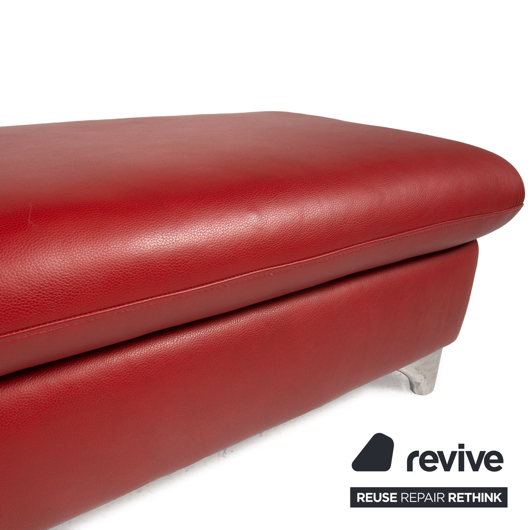 Willi Schillig Enjoy leather sofa set red corner sofa stool function