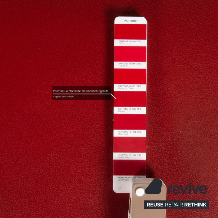 Willi Schillig Enjoy leather sofa set red corner sofa stool function