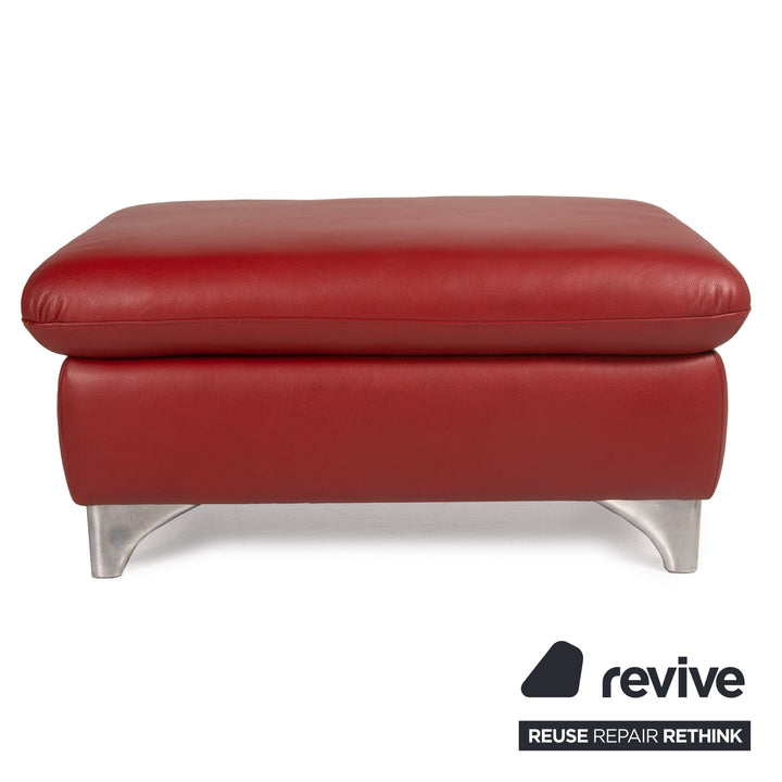 Willi Schillig Enjoy leather sofa set red corner sofa stool function