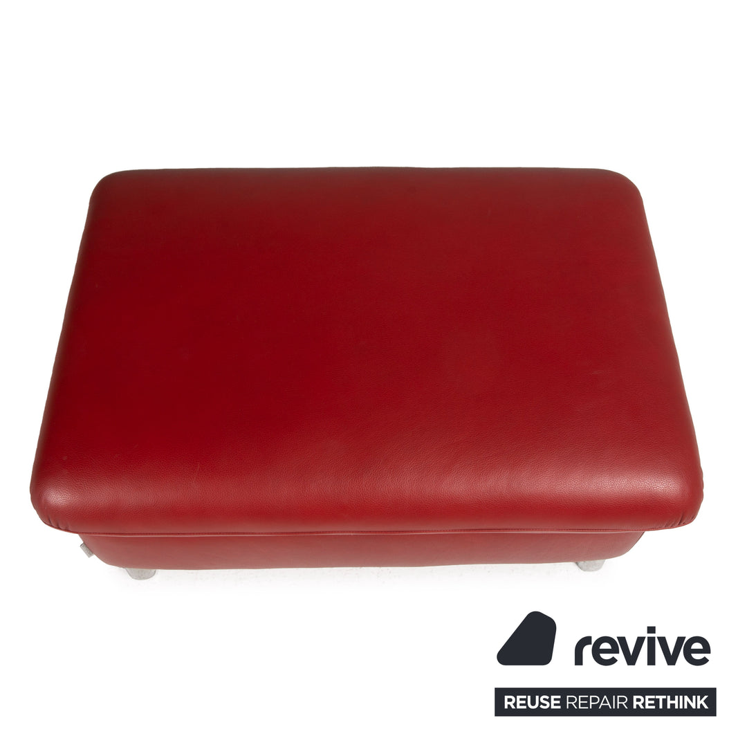 Willi Schillig Enjoy leather sofa set red corner sofa stool function