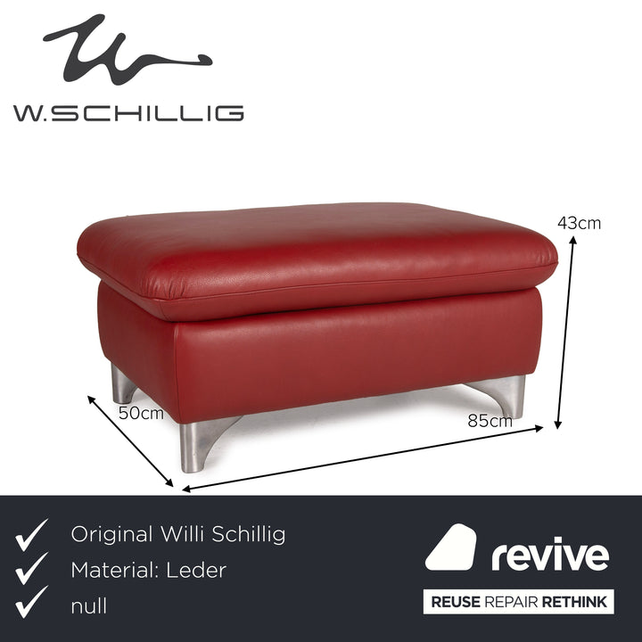 Willi Schillig Enjoy leather sofa set red corner sofa stool function