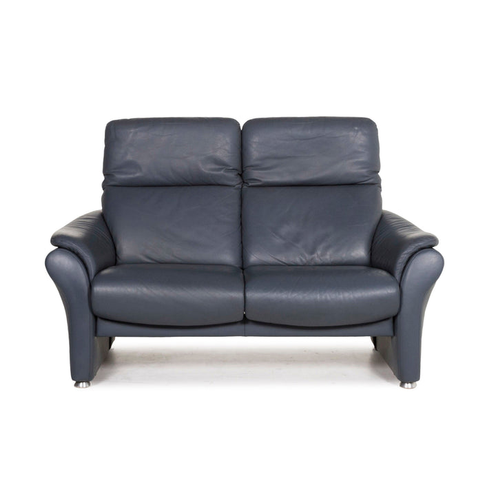 Willi Schillig Ergoline leather sofa blue two-seater function relax function couch #12752