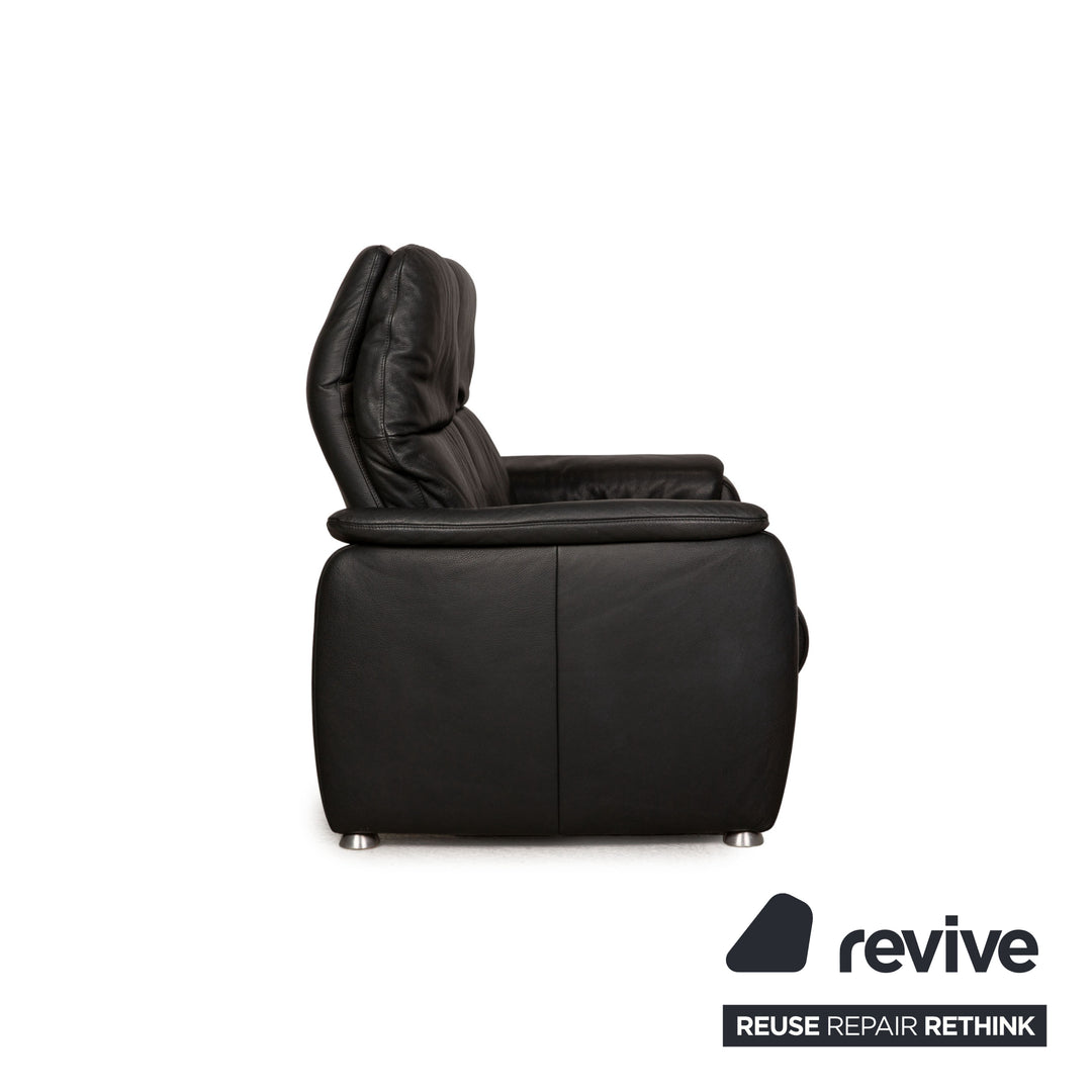 Willi Schillig Ergoline leather sofa set anthracite two-seater stool relax function couch