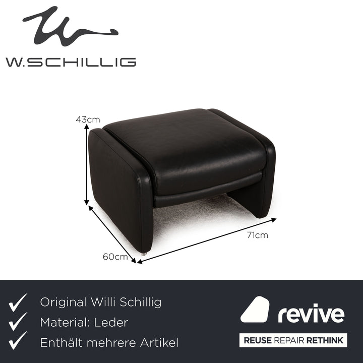 Willi Schillig Ergoline leather sofa set anthracite two-seater stool relax function couch
