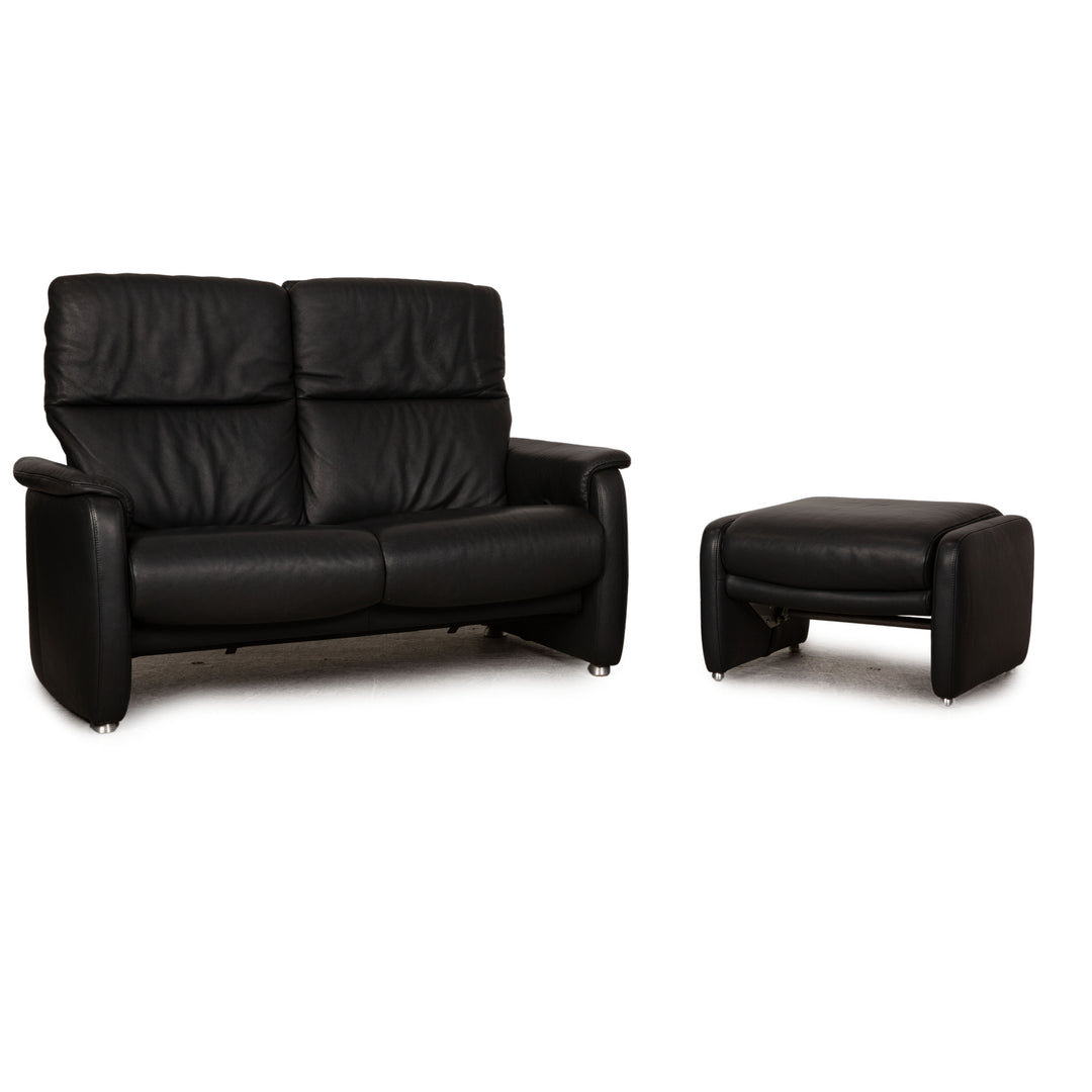 Willi Schillig Ergoline leather sofa set anthracite two-seater stool relax function couch