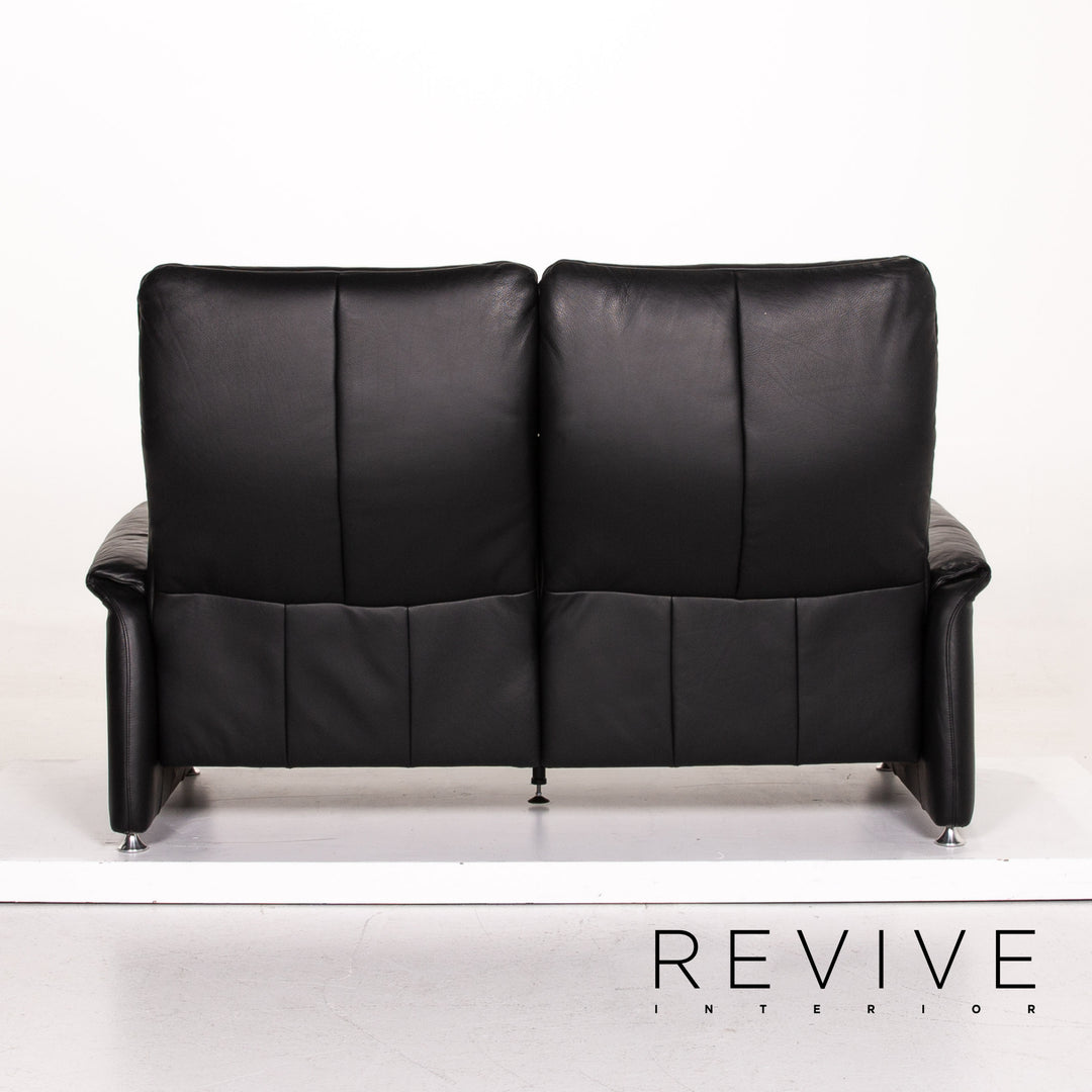 Willi Schillig Ergoline leather sofa black two-seater function relax function couch #14571