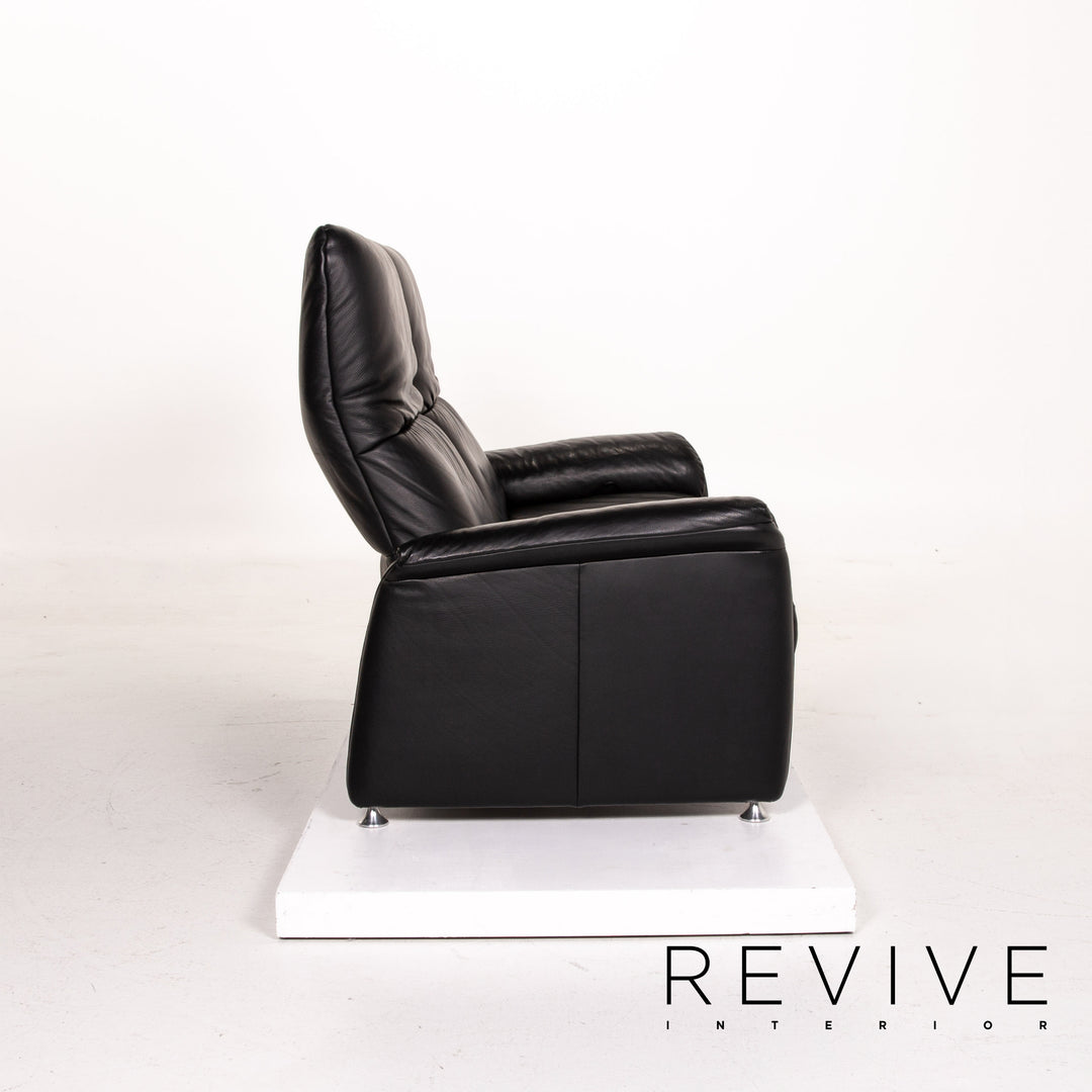 Willi Schillig Ergoline leather sofa black two-seater function relax function couch #14571