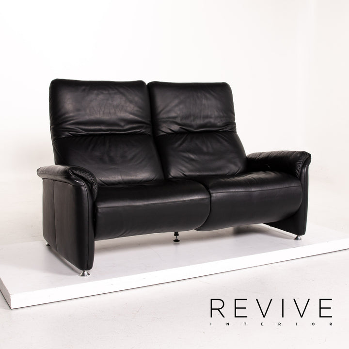 Willi Schillig Ergoline leather sofa black two-seater function relax function couch #14571
