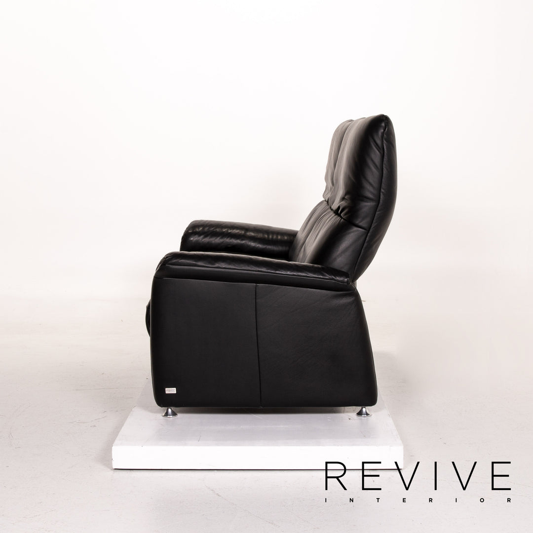 Willi Schillig Ergoline leather sofa black two-seater function relax function couch #14571