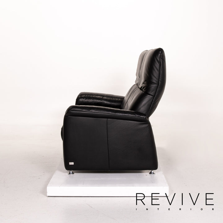 Willi Schillig Ergoline leather sofa black two-seater function relax function couch #14571