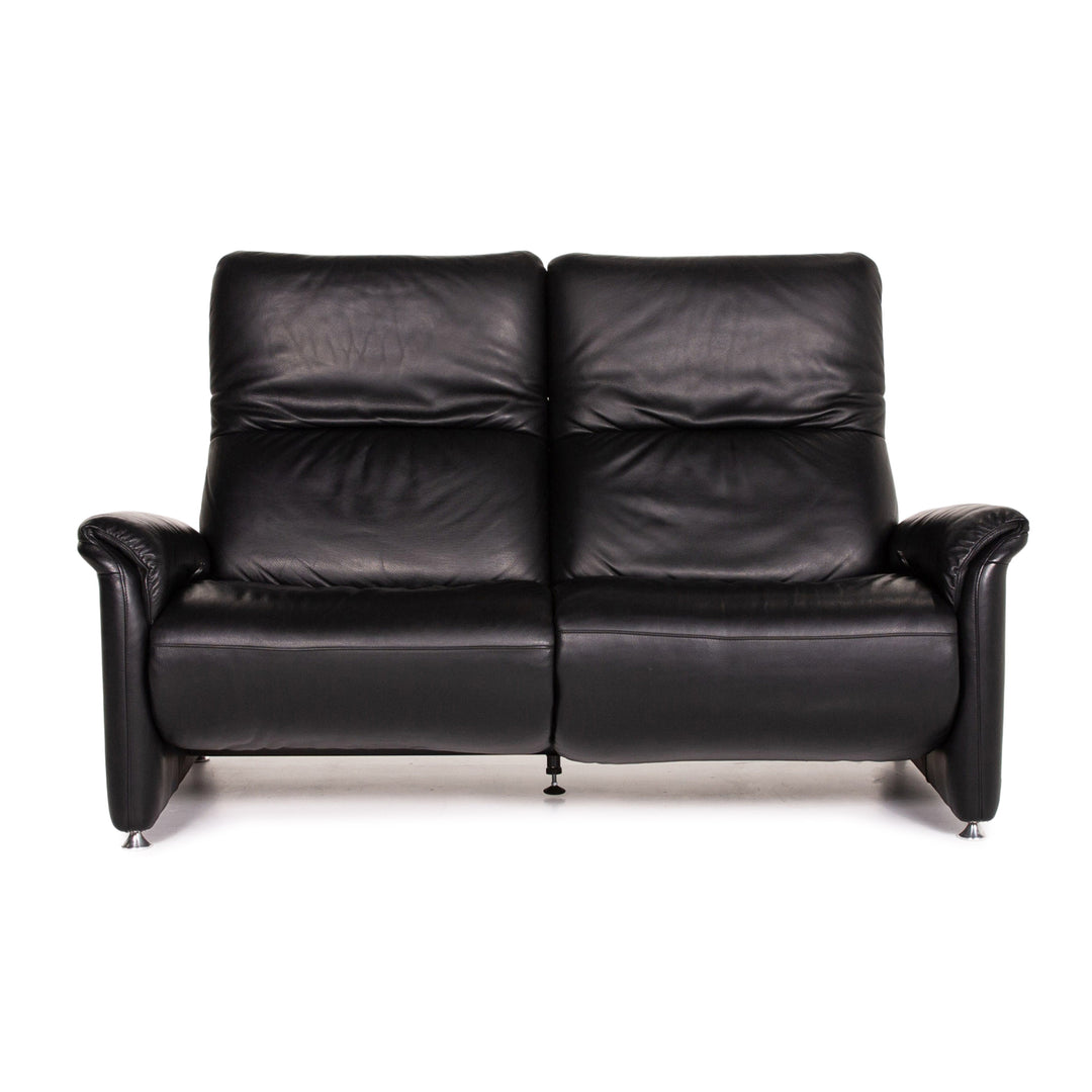 Willi Schillig Ergoline leather sofa black two-seater function relax function couch #14571