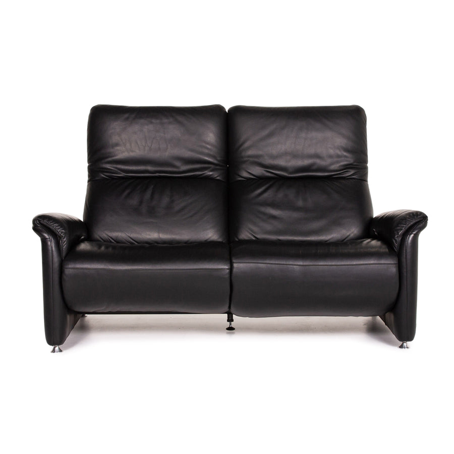 Willi Schillig Ergoline leather sofa black two-seater function relax function couch #14571