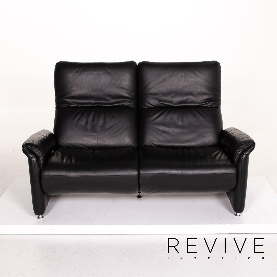Willi Schillig Ergoline leather sofa black two-seater function relax function couch #14571